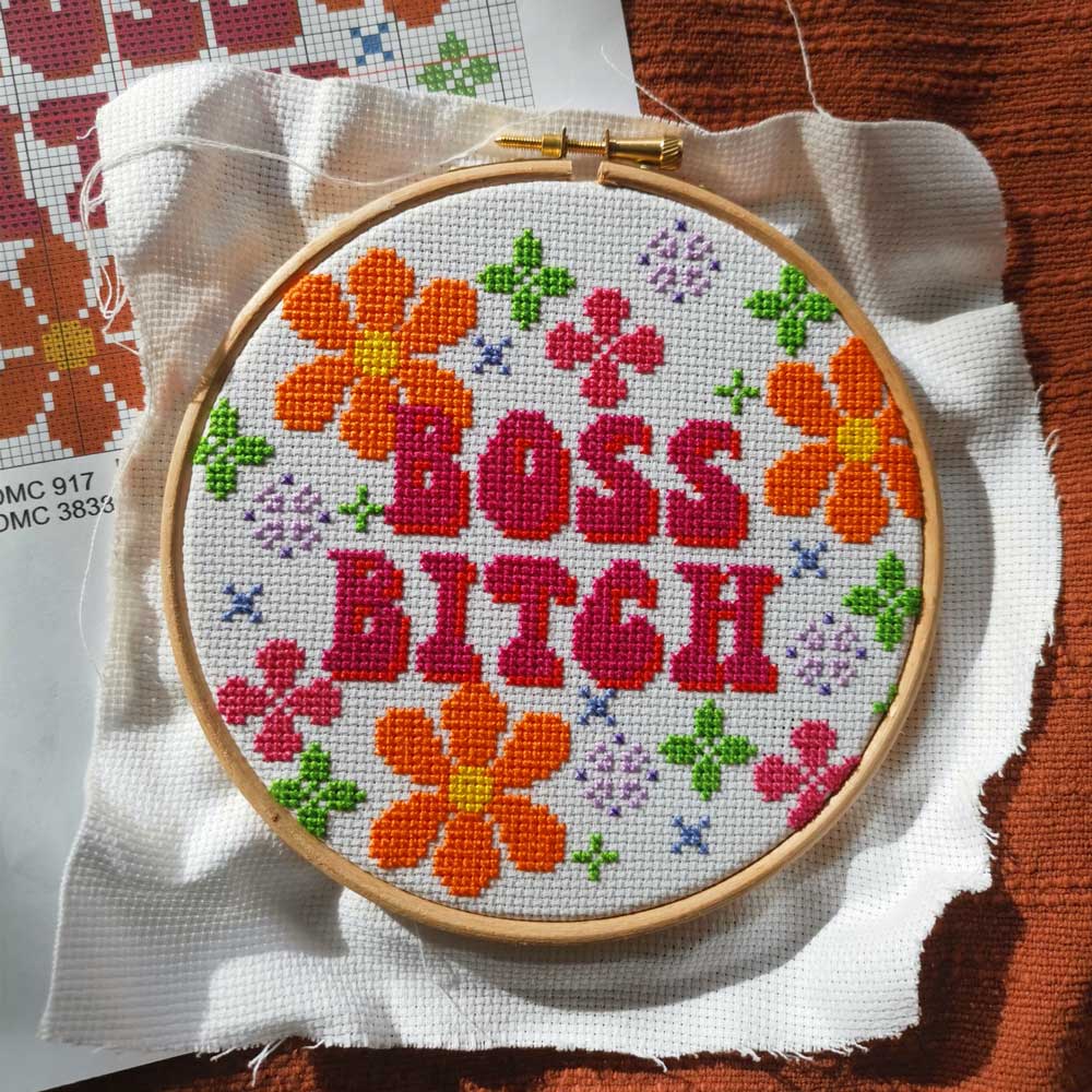 70's Hippie Style Cross Stitch Alphabet PDF Download