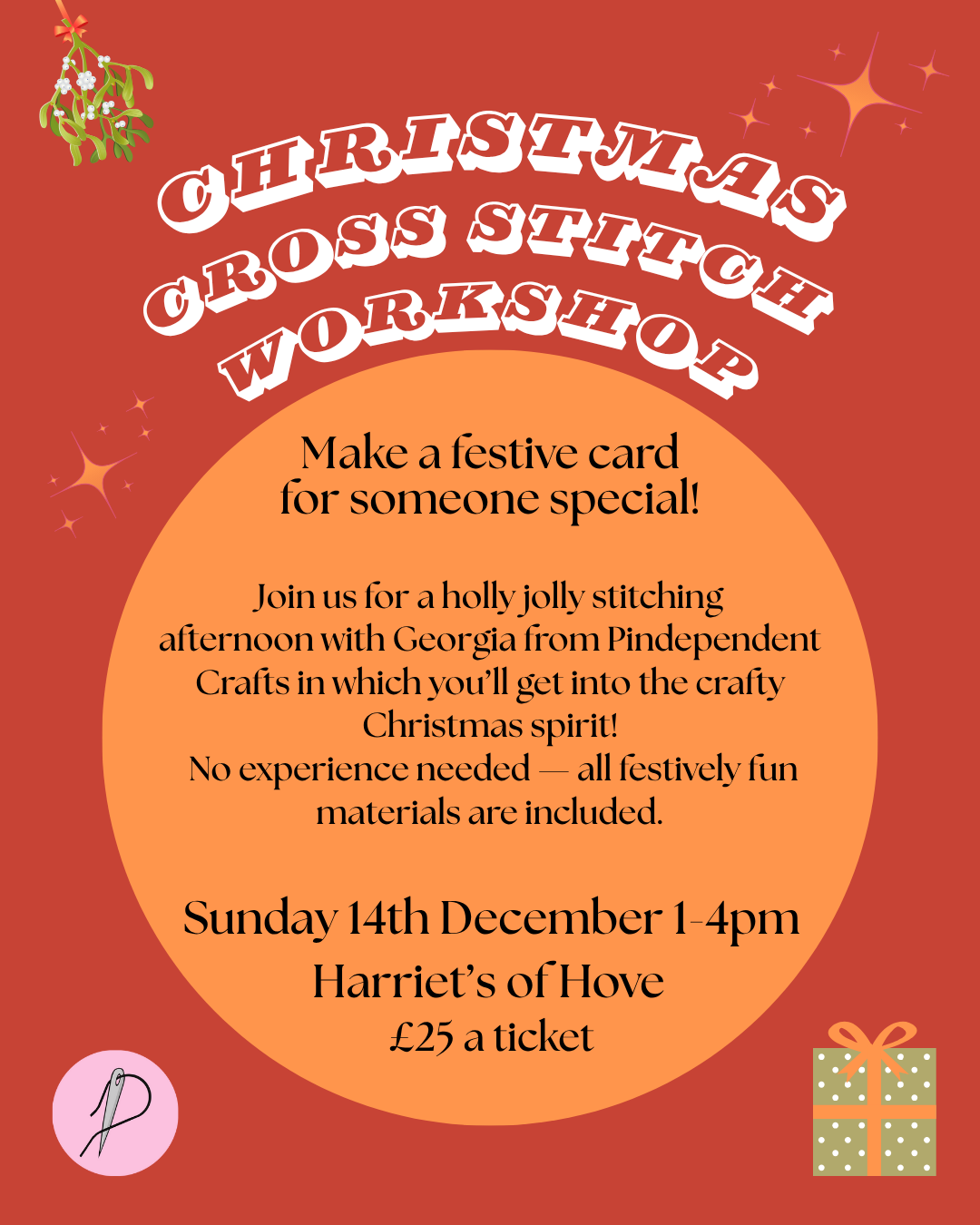 Cross Stitch Workshop 14th December 2025