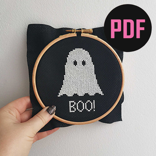 Boo Ghost Cross Stitch Pattern Download
