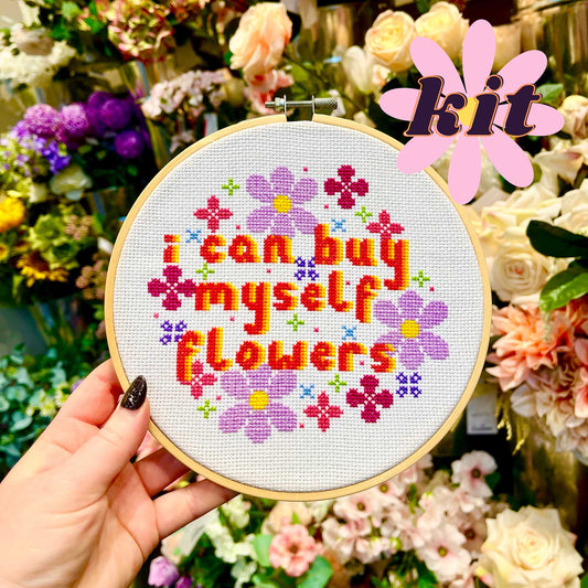 Buy Myself Flowers Cross Stitch Kit