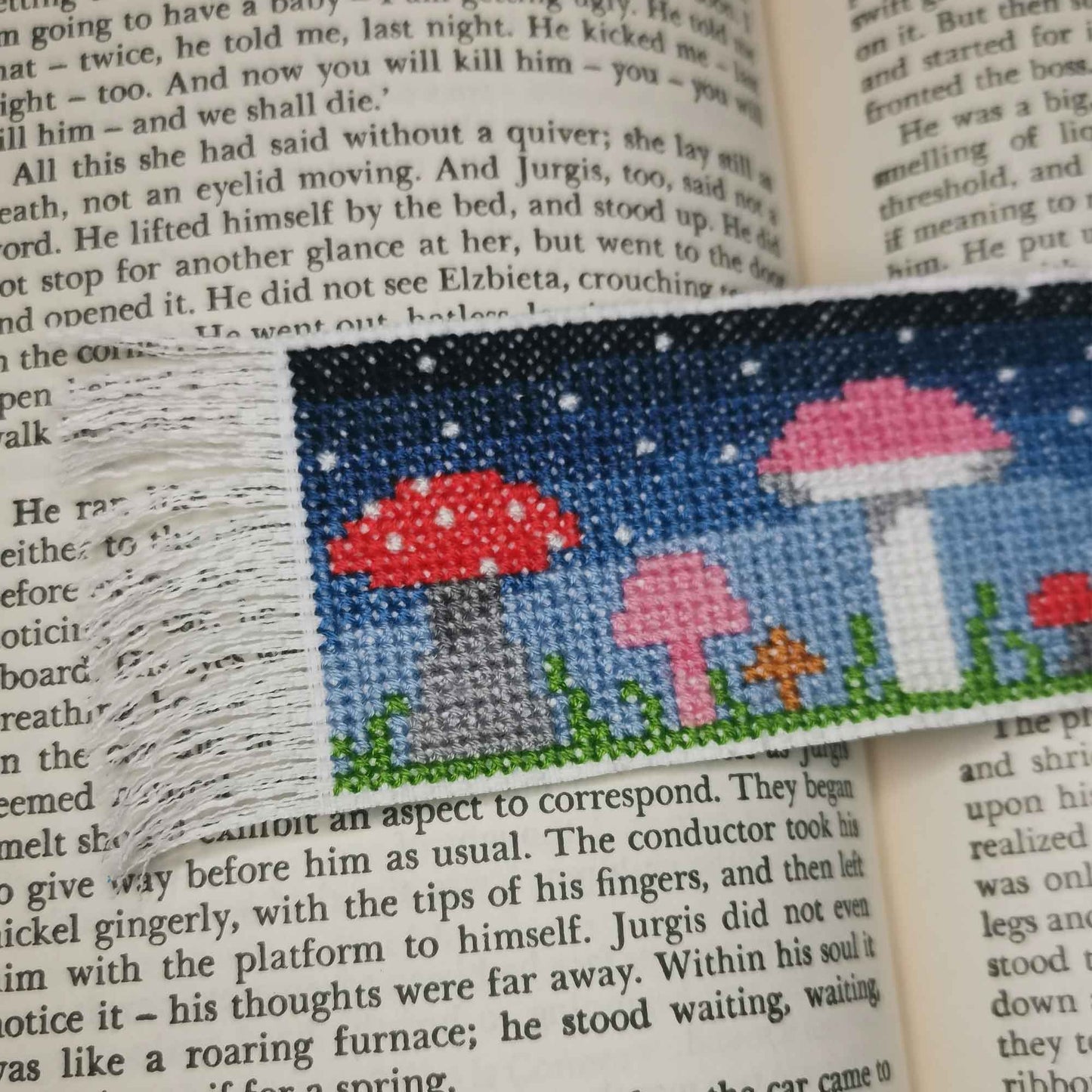 Mushroom Bookmark Cross Stitch Pattern Download