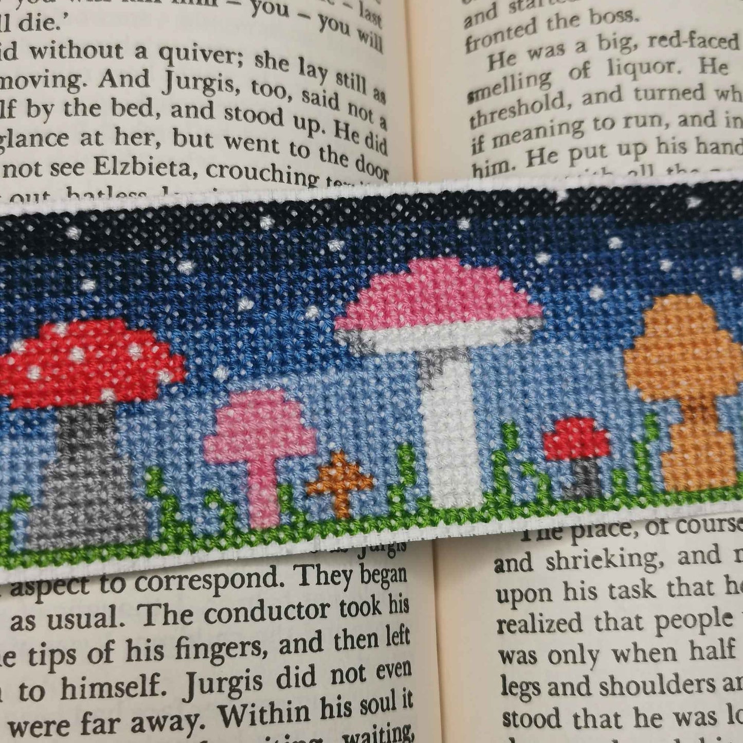 Mushroom Bookmark Cross Stitch Pattern Download