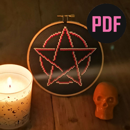 Pentagram Cross Stitch PDF Pattern Download