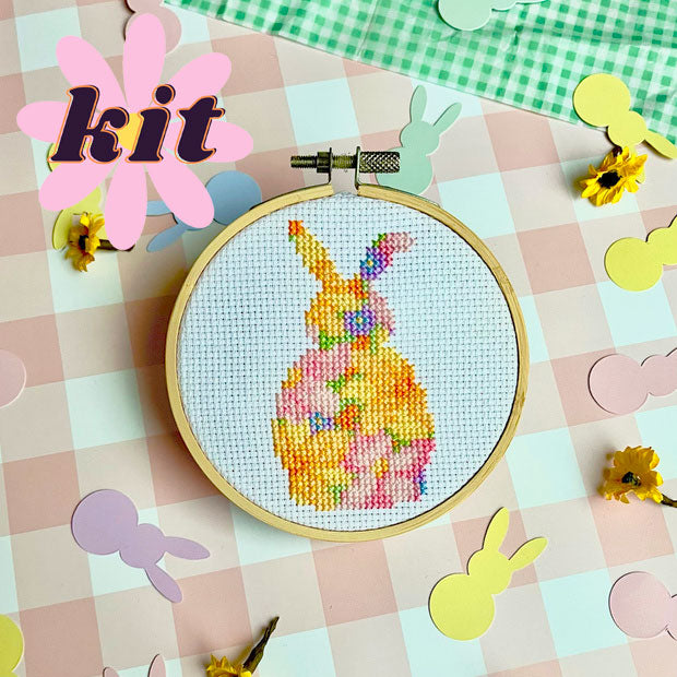 Spring Floral Bunny Cross Stitch Kit